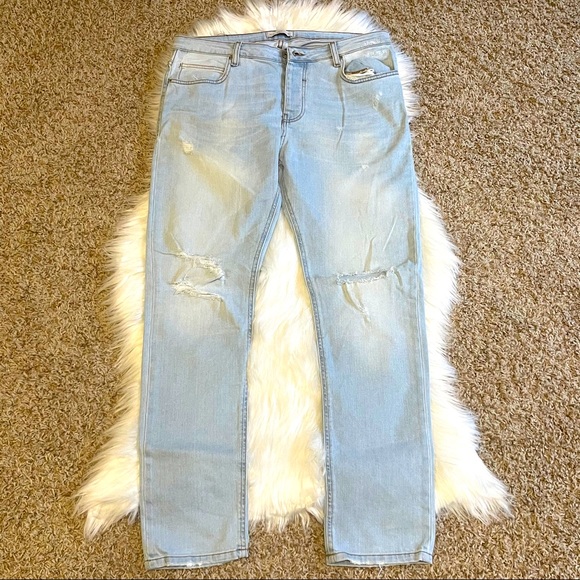 🔥Zara Man Denimwear Ripped Skinny Jeans - Picture 1 of 5